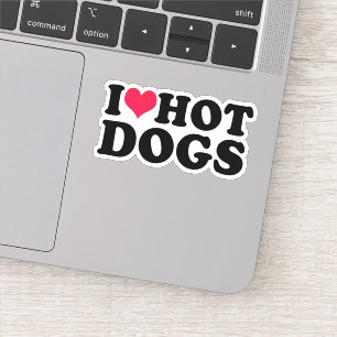 I Love Hot Dogs Sticker