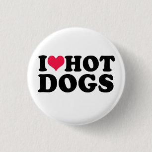 I Love Hot Dogs Sweatshirt Button