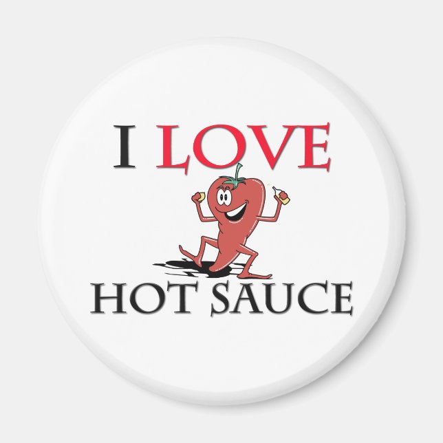 I Love Hot Sauce Magnet (Front)