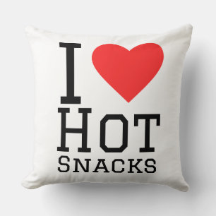 I love hot snacks throw pillow