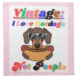 I Love Hotdogs,not People Cloth Napkin