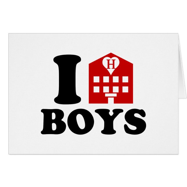 I Love Hotel Boys Card (Front Horizontal)