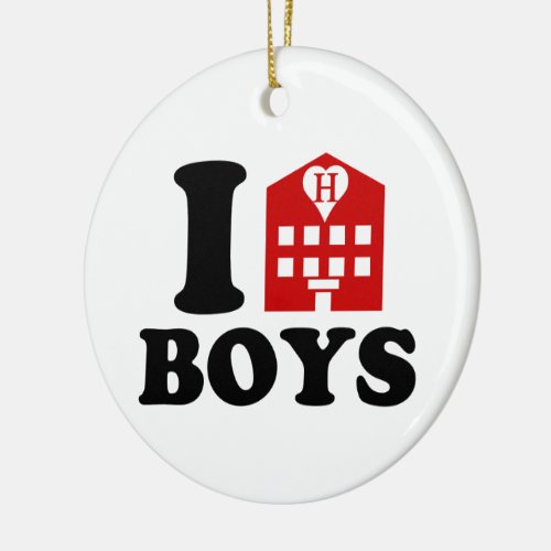 I Love Hotel Boys Ceramic Ornament
