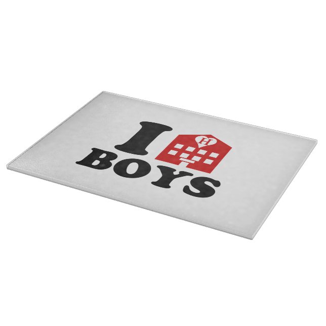 I Love Hotel Boys Cutting Board (Corner)