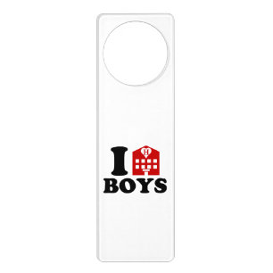 I Love Hotel Boys Door Hanger