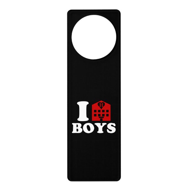 I Love Hotel Boys Door Hanger (Front)