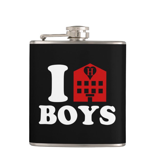 I Love Hotel Boys Flask (Front)