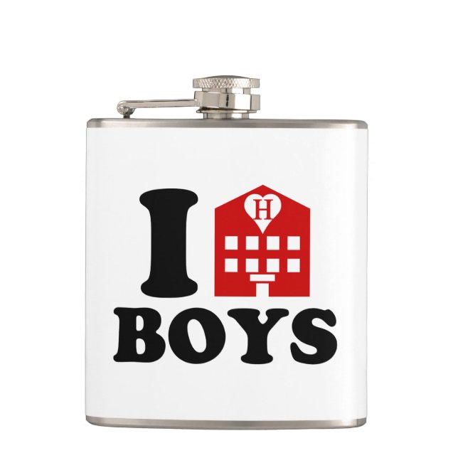 I Love Hotel Boys Flask (Front)