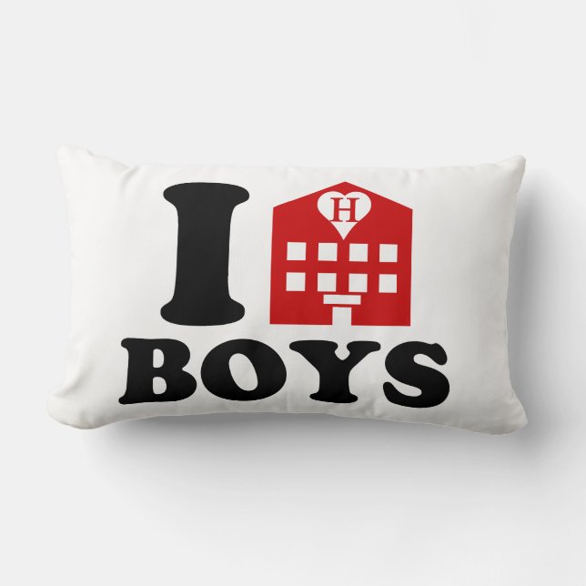 I Love Hotel Boys Lumbar Pillow (Front)