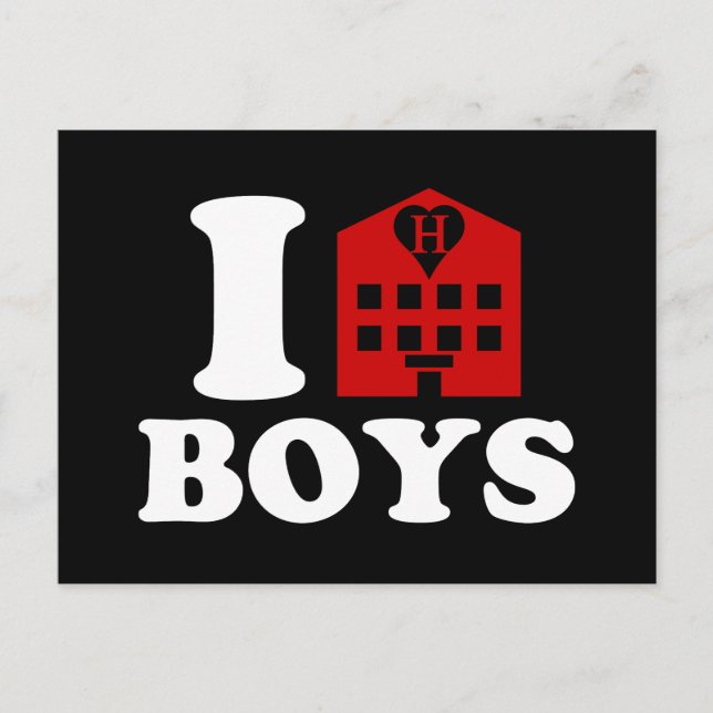 I Love Hotel Boys Postcard (Front)