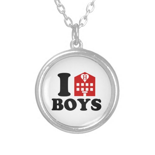 I Love Hotel Boys Silver Plated Necklace