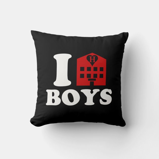 I Love Hotel Boys Throw Pillow (Front)