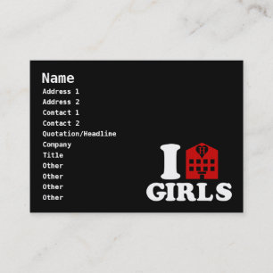 I Love Hotel Girls Business Card