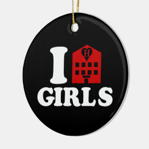 I Love Hotel Girls Ceramic Ornament