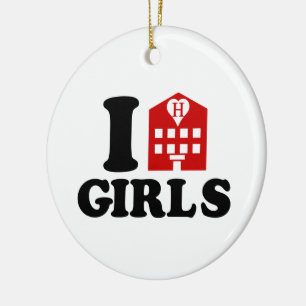 I Love Hotel Girls Ceramic Ornament
