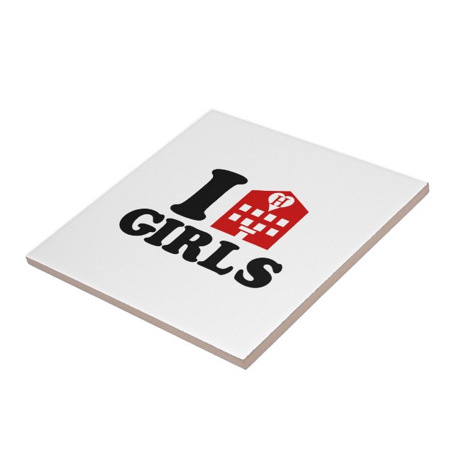 I Love Hotel Girls Ceramic Tile (Side)