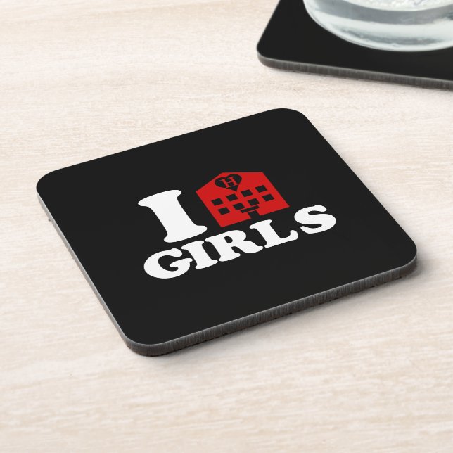 I Love Hotel Girls Drink Coaster (Left Side)