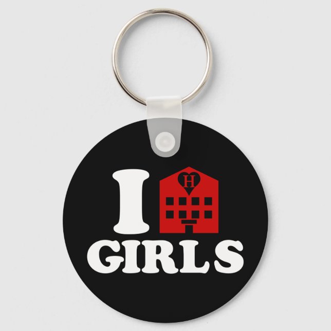 I Love Hotel Girls Keychain (Front)