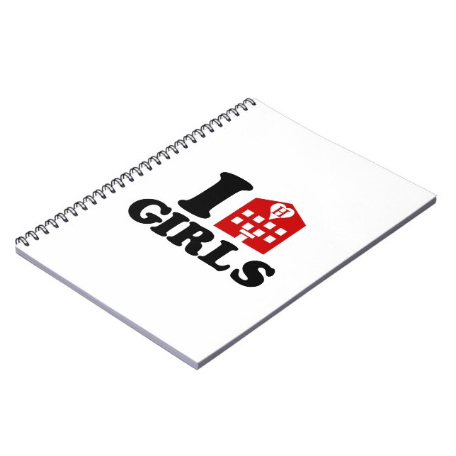 I Love Hotel Girls Notebook (Left Side)