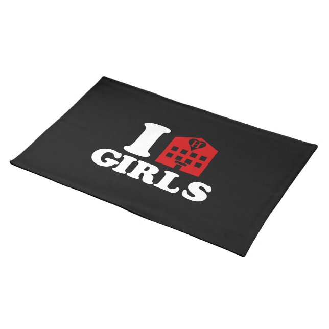 I Love Hotel Girls Placemat (On Table)