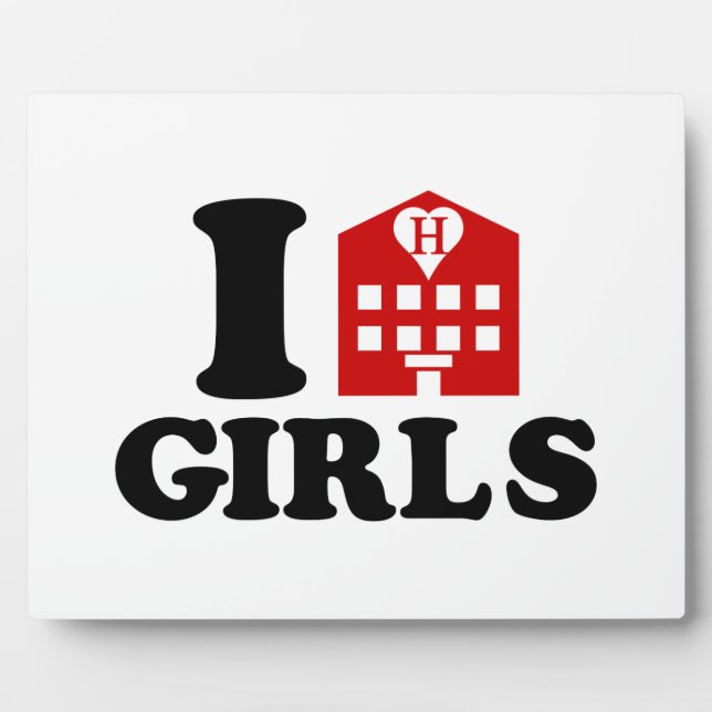 I Love Hotel Girls Plaque (Front)