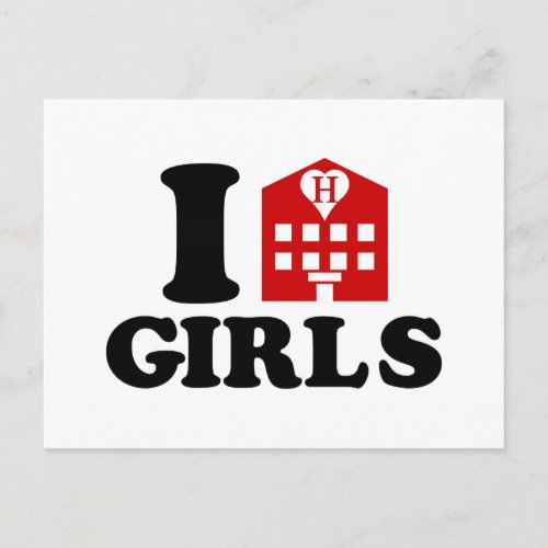 I Love Hotel Girls Postcard
