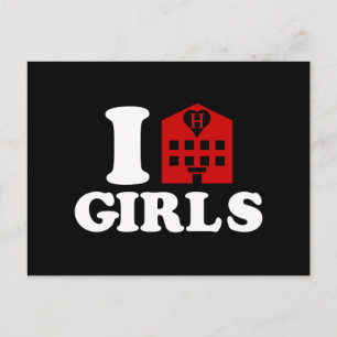 I Love Hotel Girls Postcard