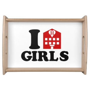 I Love Hotel Girls Serving Tray