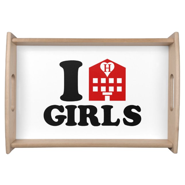I Love Hotel Girls Serving Tray (Front)
