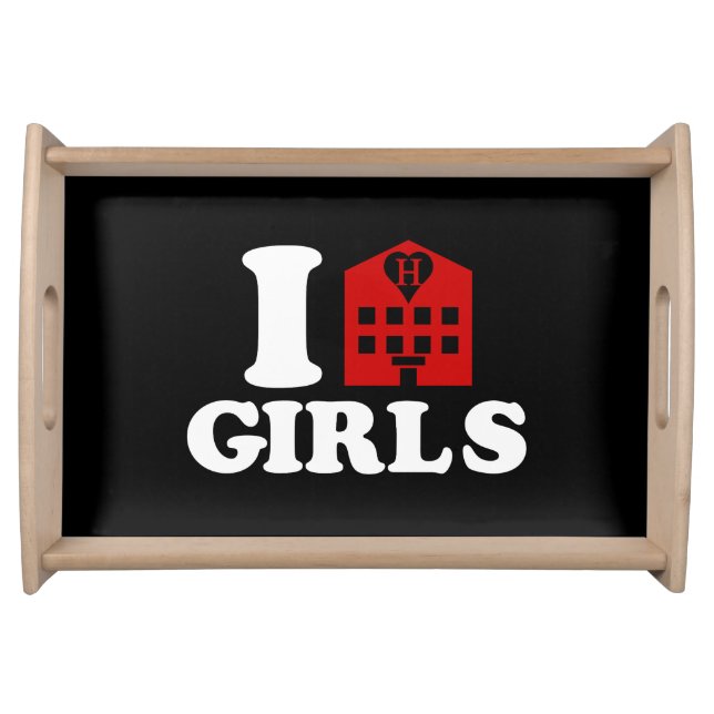 I Love Hotel Girls Serving Tray (Front)