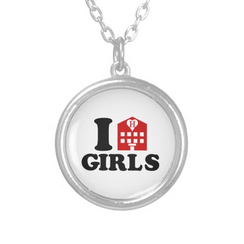 I Love Hotel Girls Silver Plated Necklace