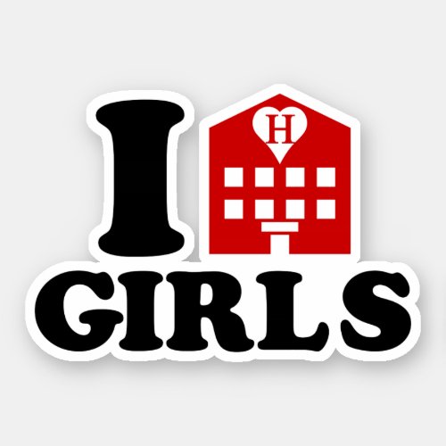 I Love Hotel Girls Sticker