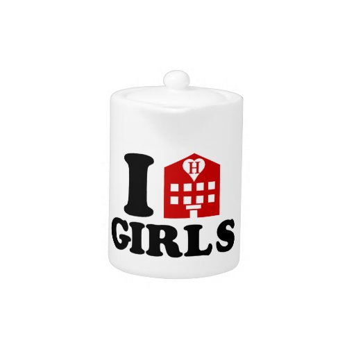 I Love Hotel Girls Teapot