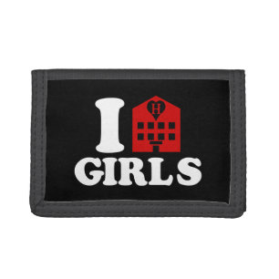 I Love Hotel Girls Trifold Wallet