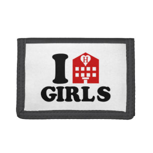 I Love Hotel Girls Trifold Wallet
