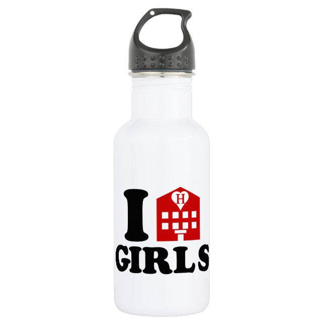 I Love Hotel Girls Water Bottle (Front)