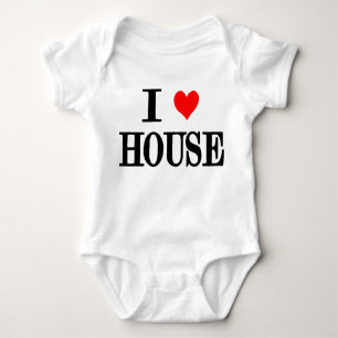 I Love House "house music" baby one peice dj edm Baby Bodysuit