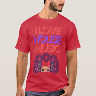 I Love House Music! Audio Wave Vintage Retro T-Shirt