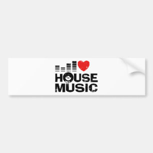 I Love House Music Bumper Sticker