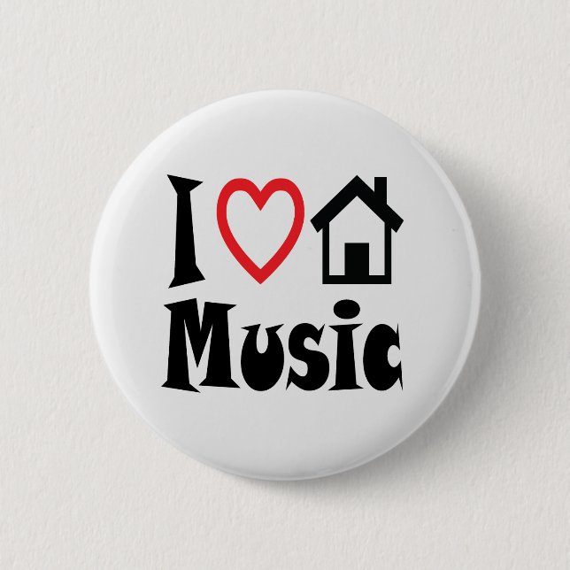 I Love House Music Button (Front)