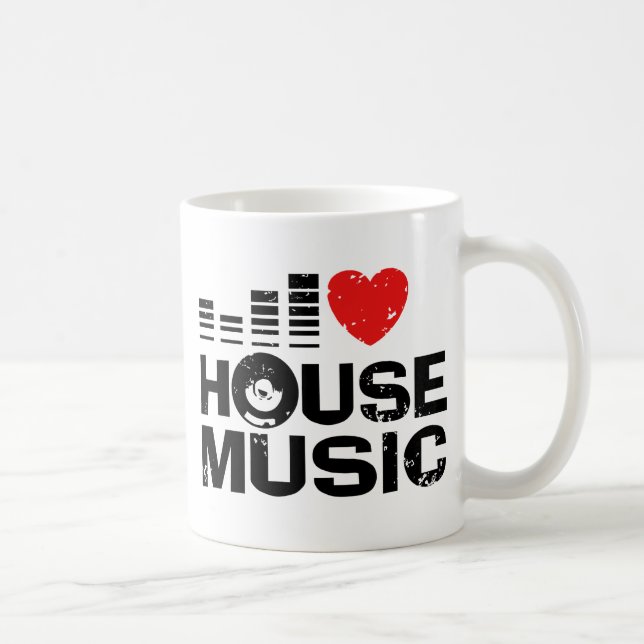 I Love House Music Coffee Mug (Right)