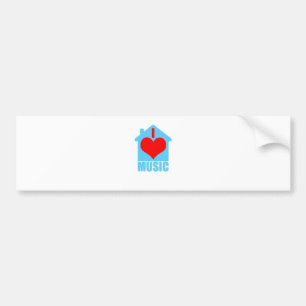 I Love House Music - Heart House Bumper Sticker