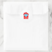 I Love House Music - Heart House Classic Round Sticker (Bag)