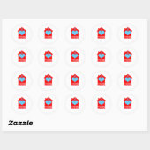 I Love House Music - Heart House Classic Round Sticker (Sheet)