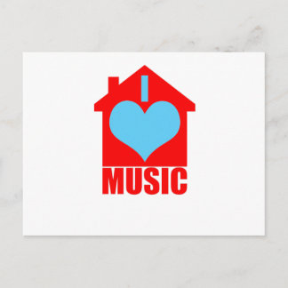 I Love House Music - Heart House Postcard