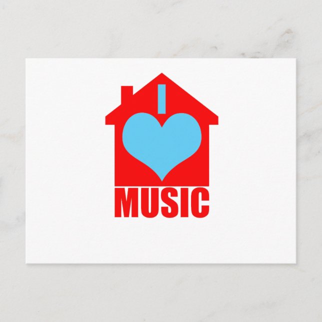 I Love House Music - Heart House Postcard (Front)