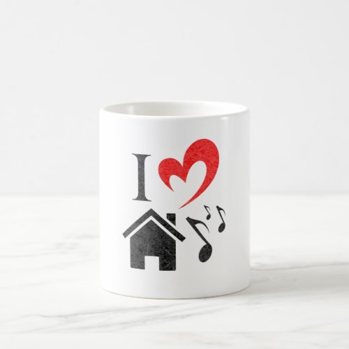 I Love House Music heart music Valentines Day Coffee Mug