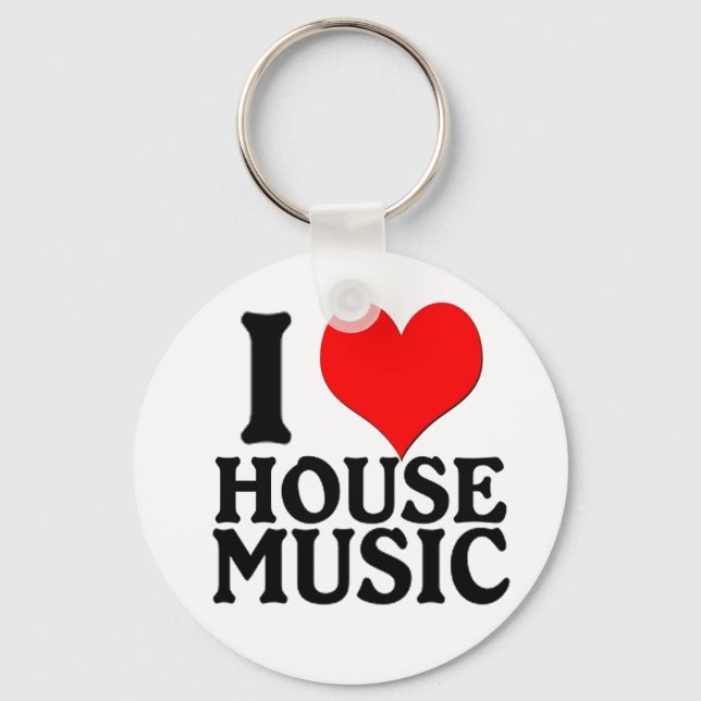 I Love House Music Keychain (Front)