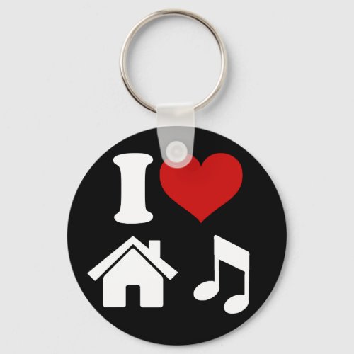 I Love House Music Keychain