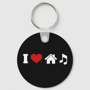 I Love House Music Keychain Ibiza Dancing Gifts